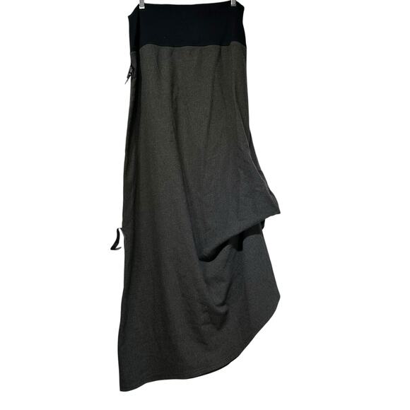 NRK by Anarkh Asymmetrical Draped Wool Blend Skirt Gray Black Avant Garde Size M - Picture 1 of 12